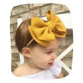 Yellow Big Bow Baby Hairband – Soft & Stretchable